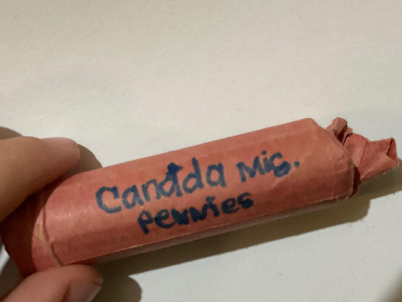 Roll of Canadian pennies